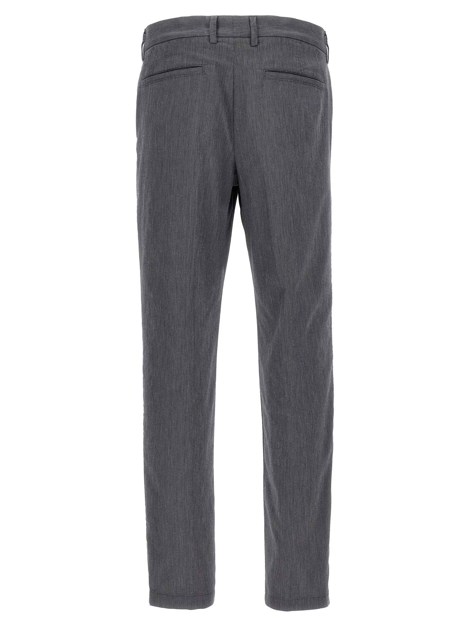 Blue Cotton Casual Pants
