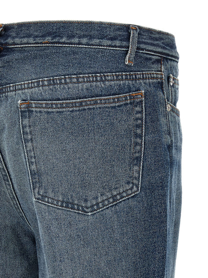 Blue Cotton Straight-Leg Jeans