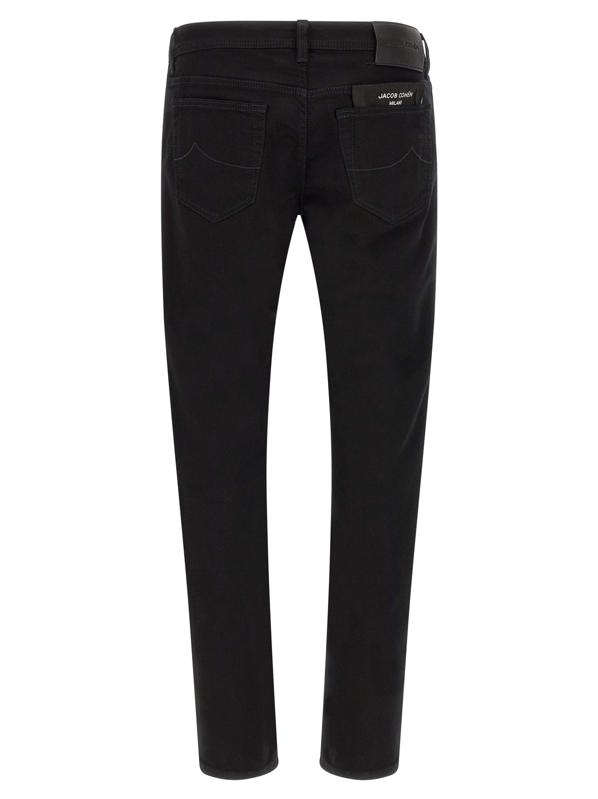 Black Cotton Straight-Leg Jeans