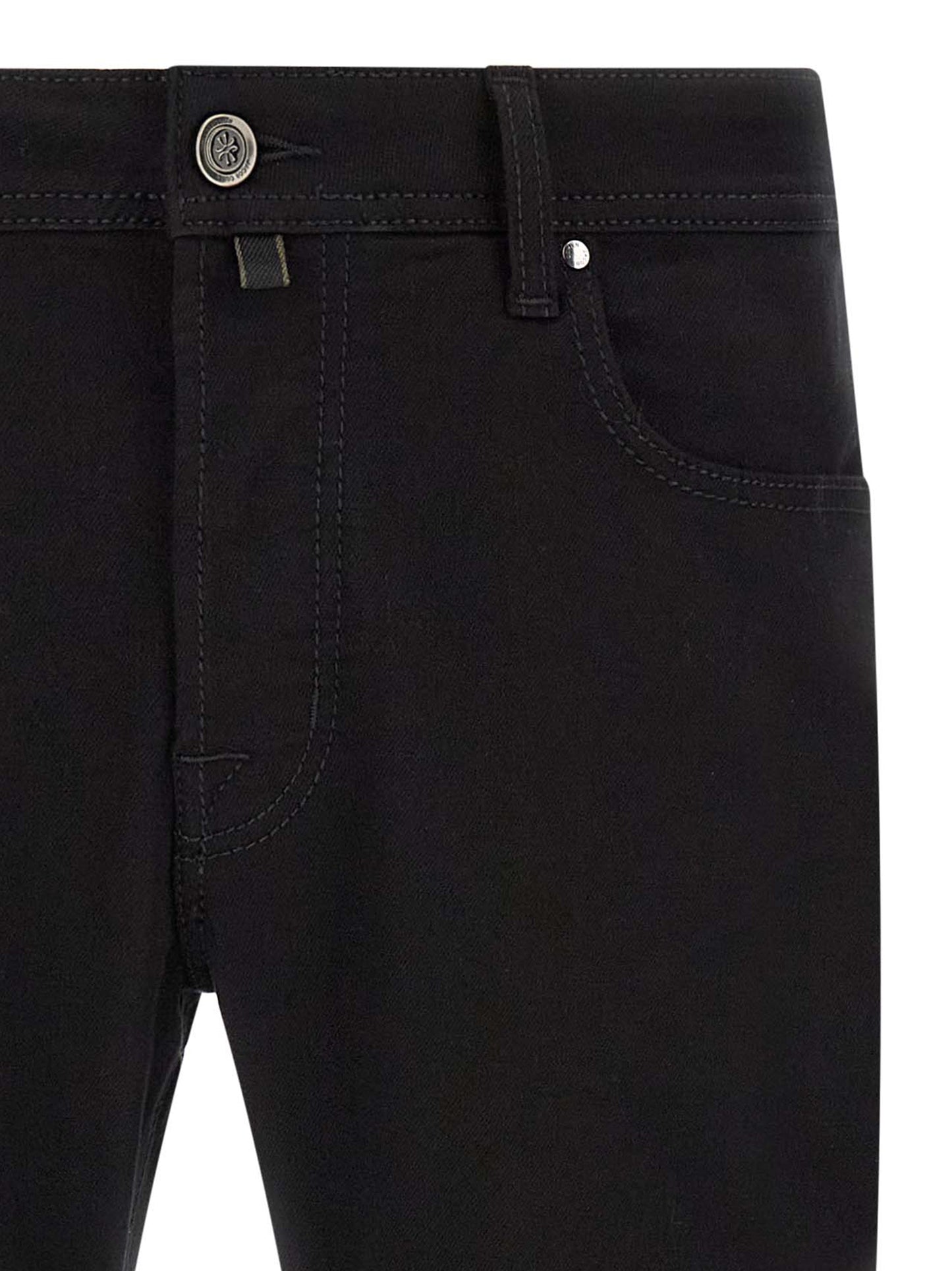 Black Cotton Straight-Leg Jeans