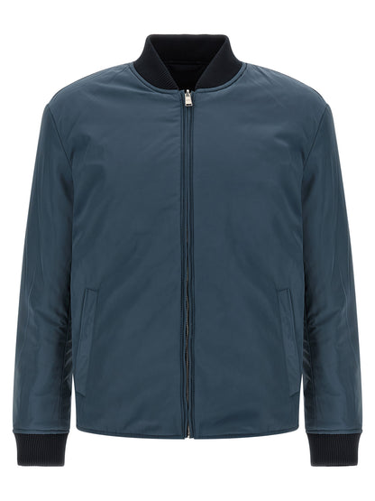 Blue Polyester Bomber