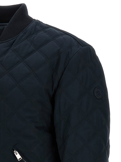 Blue Polyester Bomber