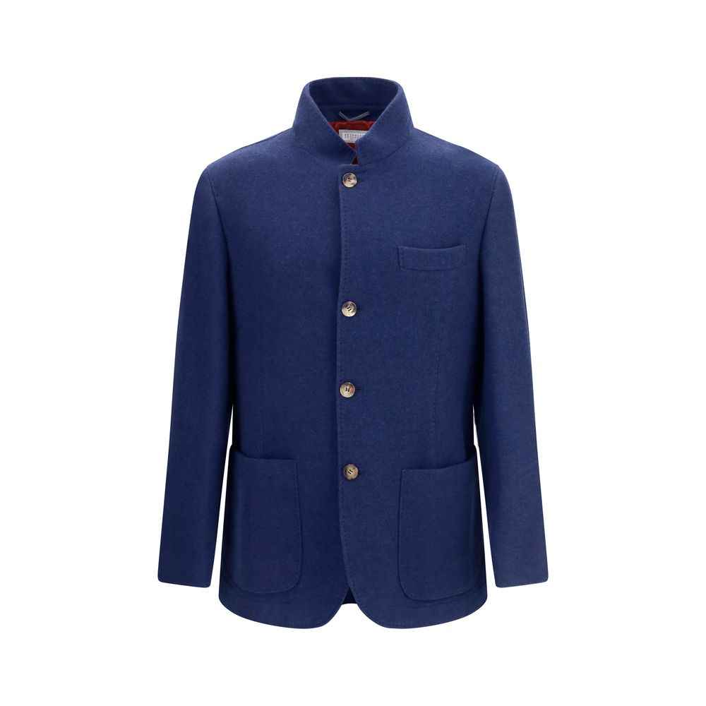 Blue Cashmere Full-Length Jacket