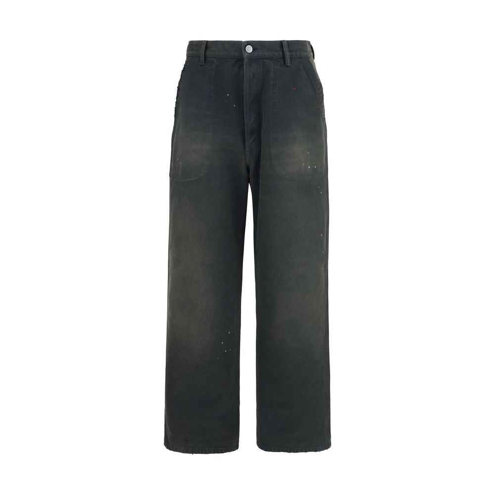 Gray Cotton Casual Pants