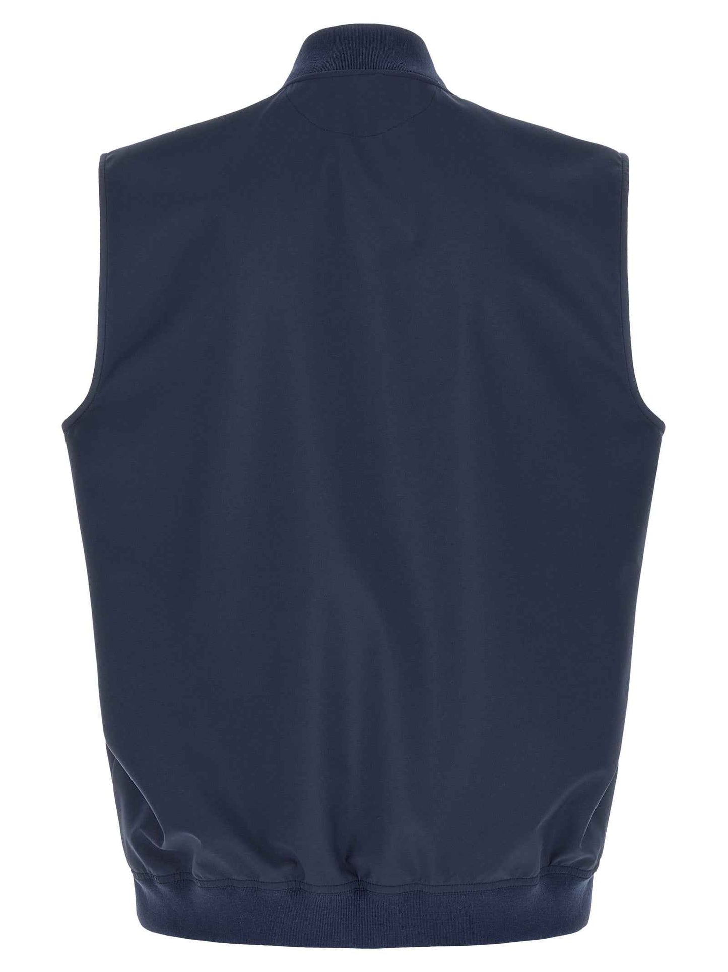 Blue Polyester Sleeveless Jacket
