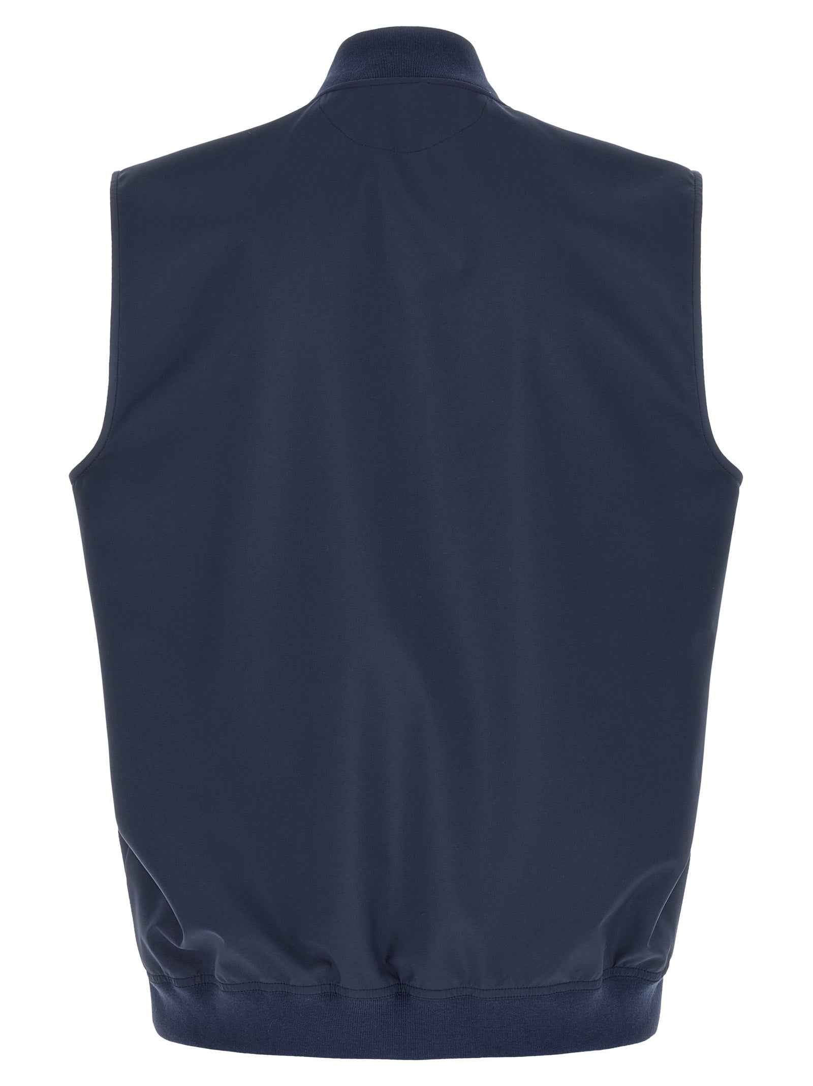 Blue Polyester Sleeveless Jacket