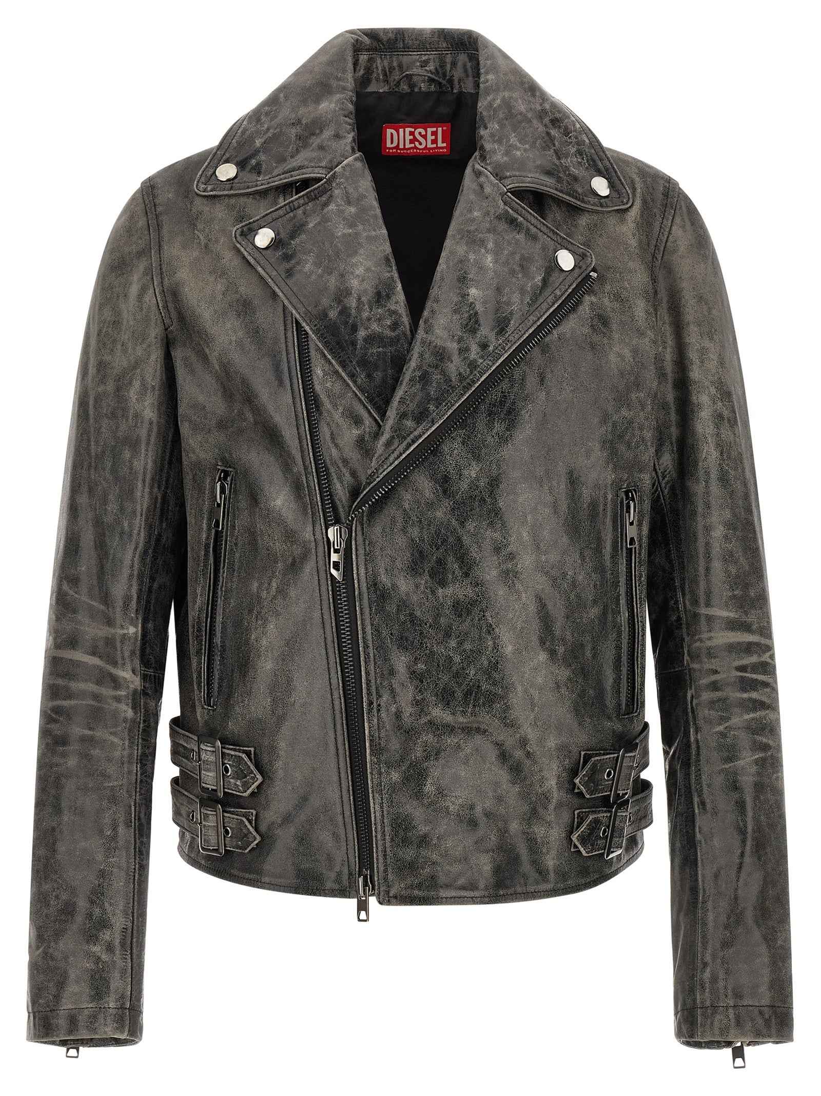 Gray Cowhide Leather Jacket