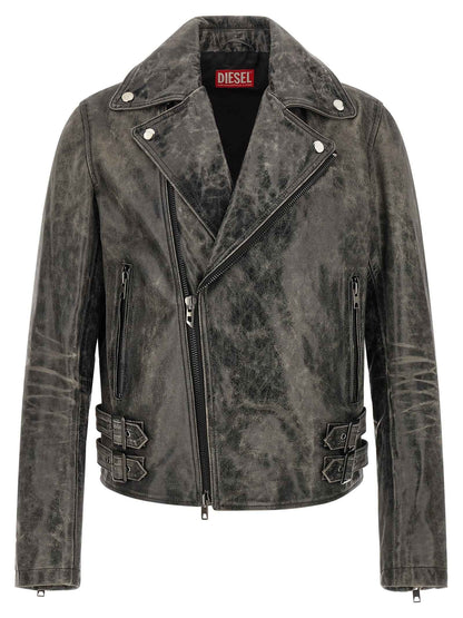 Gray Cowhide Leather Jacket