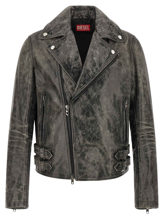 Gray Cowhide Leather Jacket