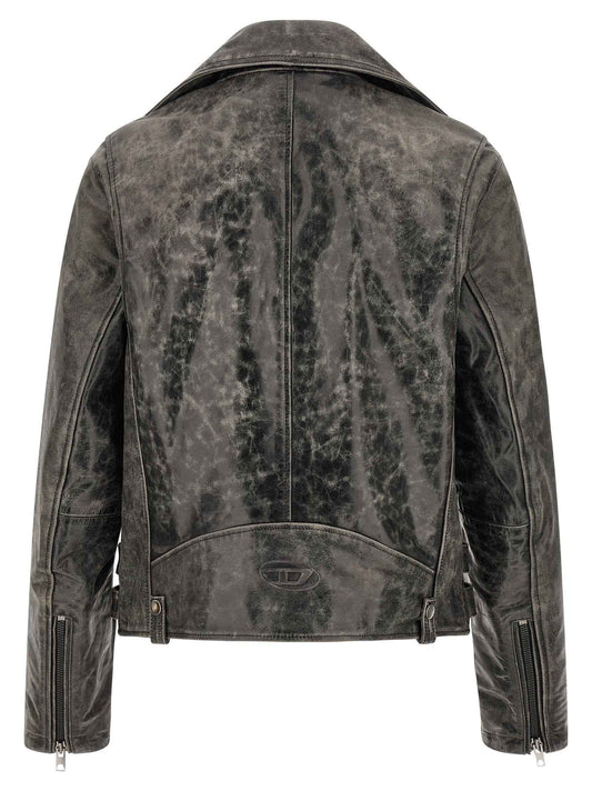 Gray Cowhide Leather Jacket