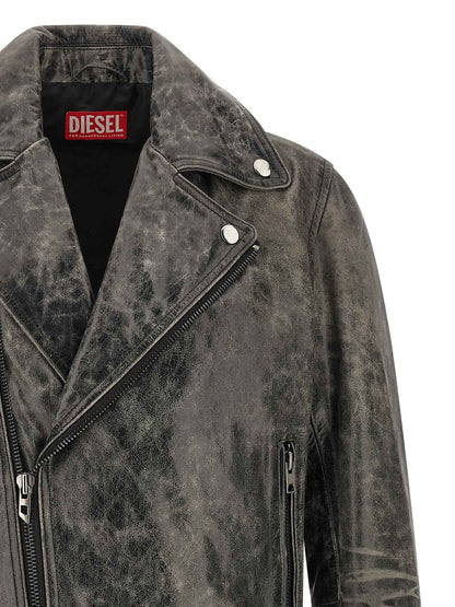 Gray Cowhide Leather Jacket