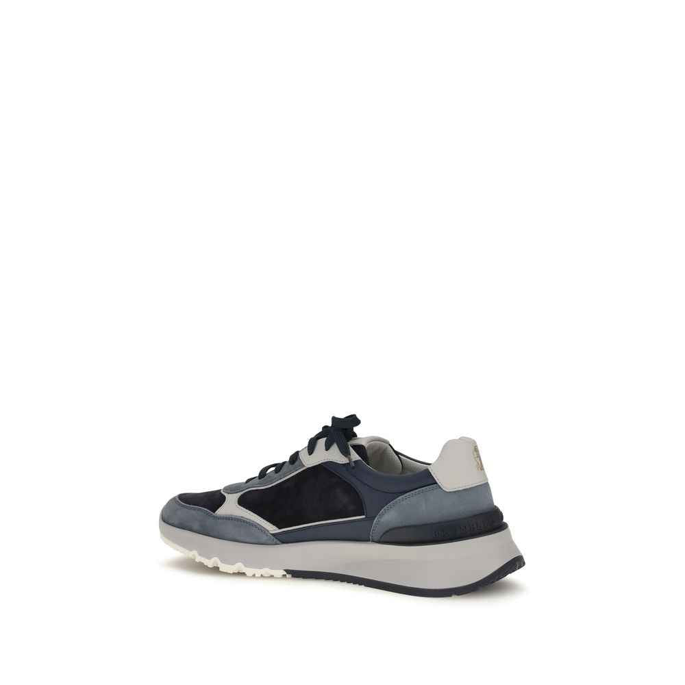 Blue Calf Leather Bos Taurus Athletic Sneakers