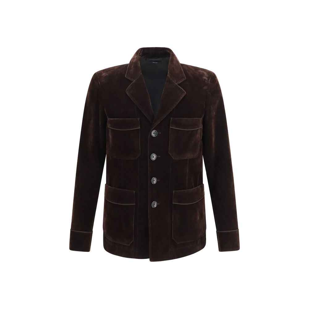 Brown Cotton Blazer