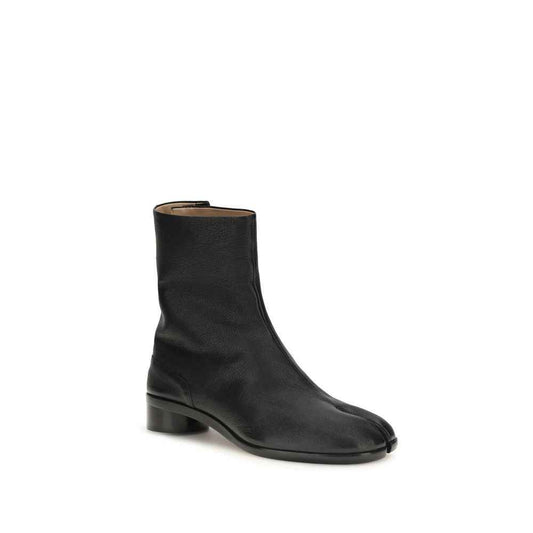 Black Calf Leather Bos Taurus Ankle Boots