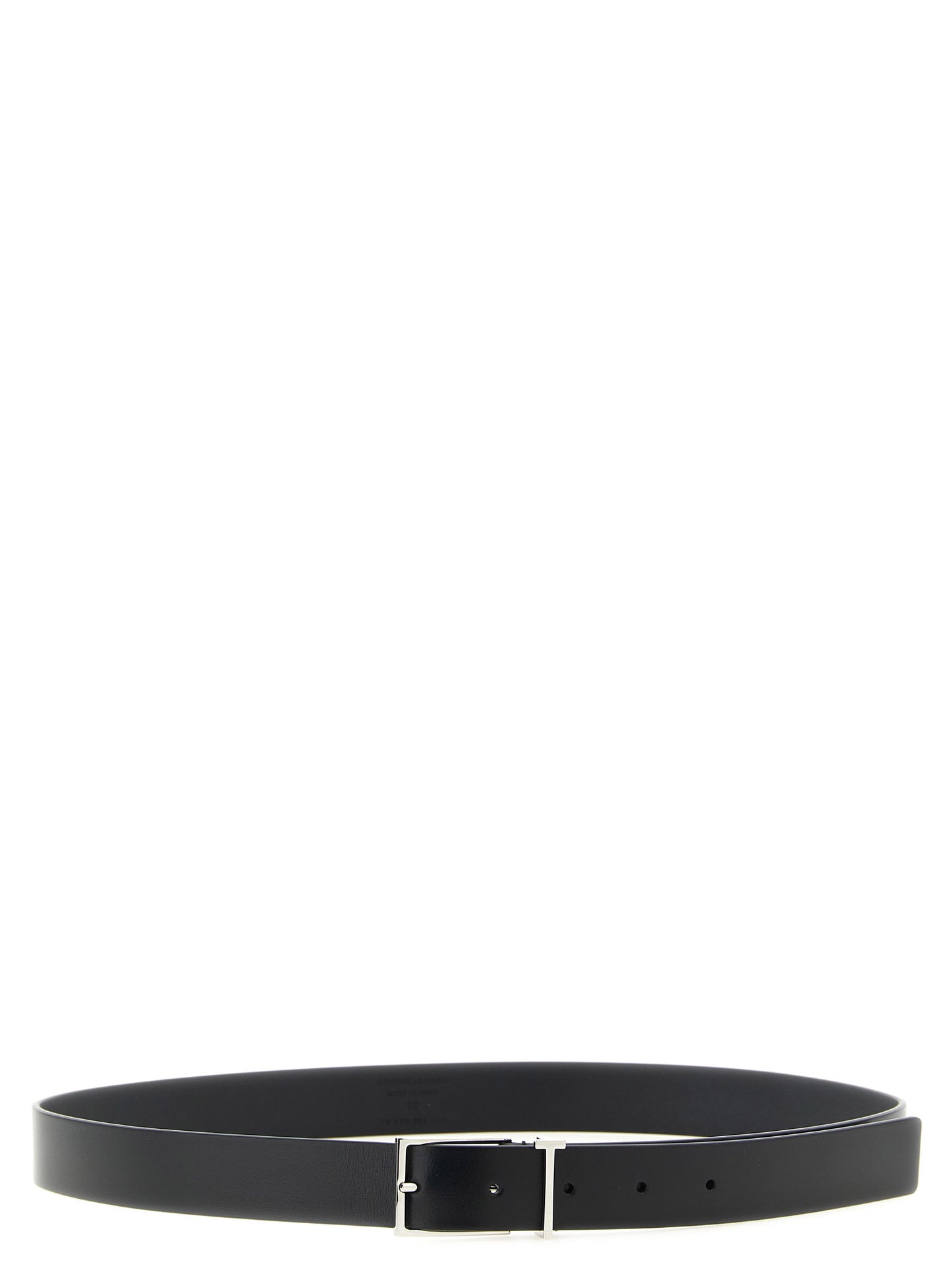 Black Calfskin Thin Belt