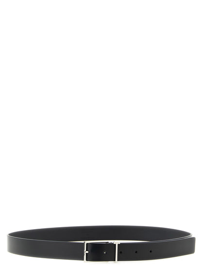 Black Calfskin Thin Belt