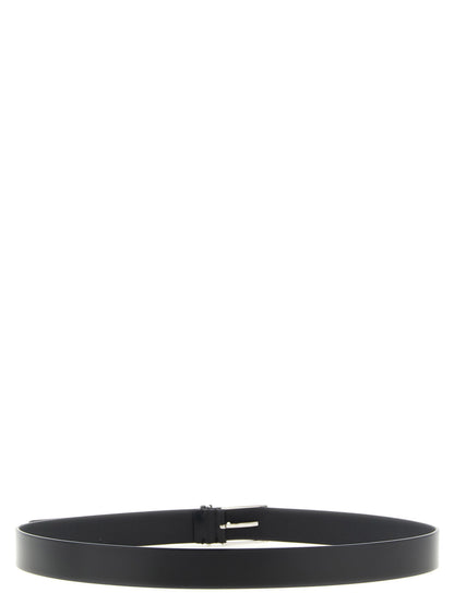 Black Calfskin Thin Belt