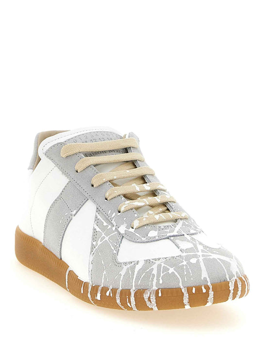 Gray Calfskin Low Top Sneakers