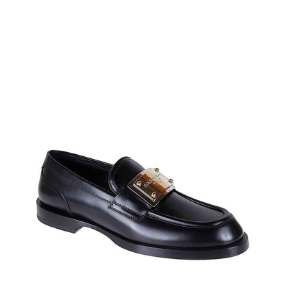 Black Calfskin Slip-On Loafers
