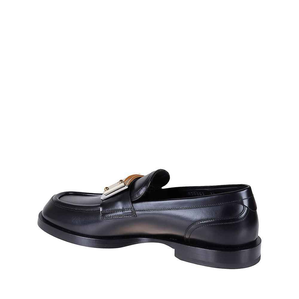 Black Calfskin Slip-On Loafers