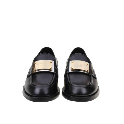 Black Calfskin Slip-On Loafers