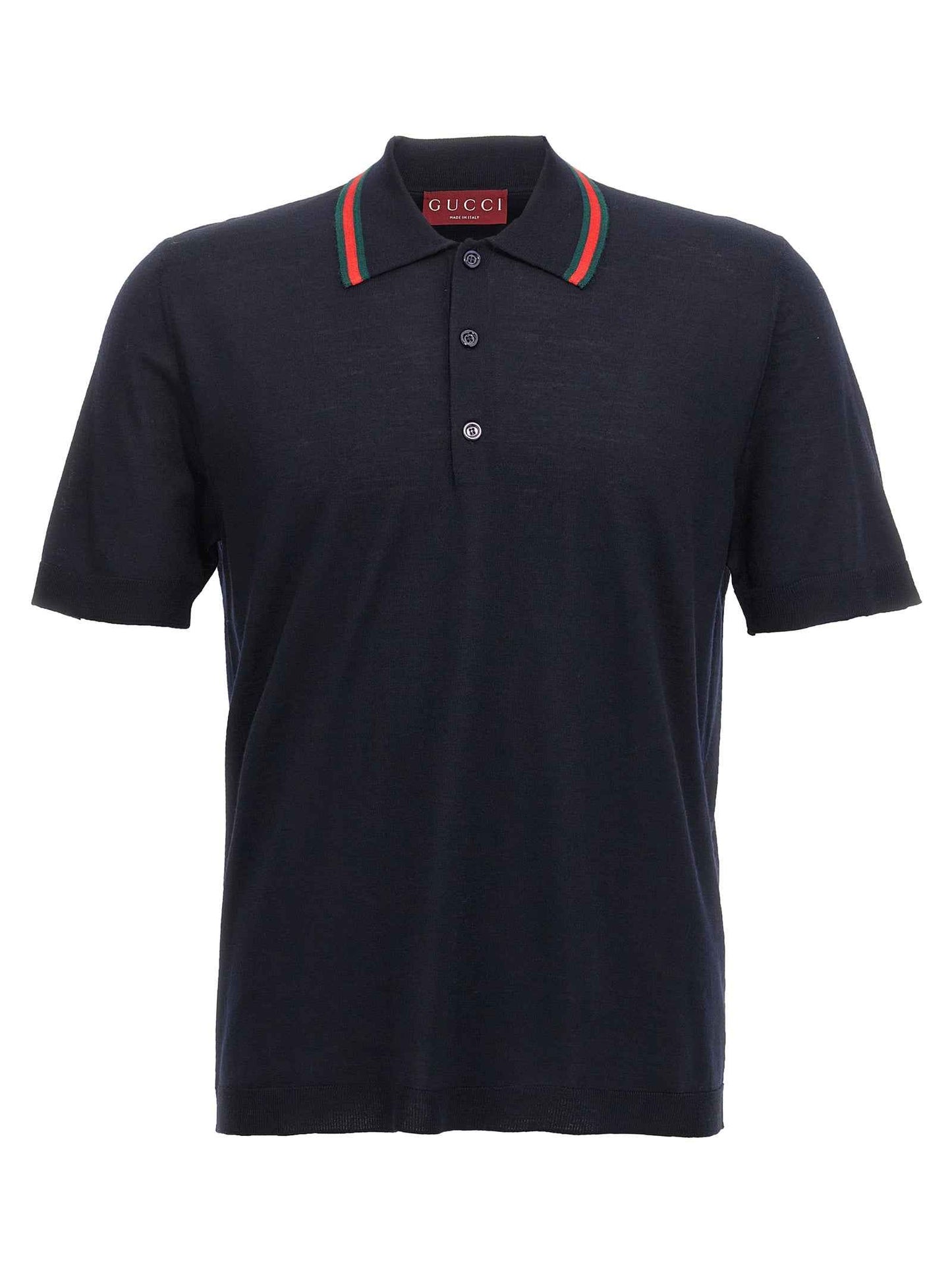 Blue Wool Polo Shirt