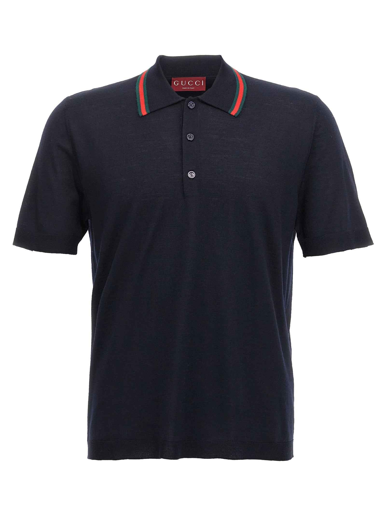 Blue Wool Polo Shirt