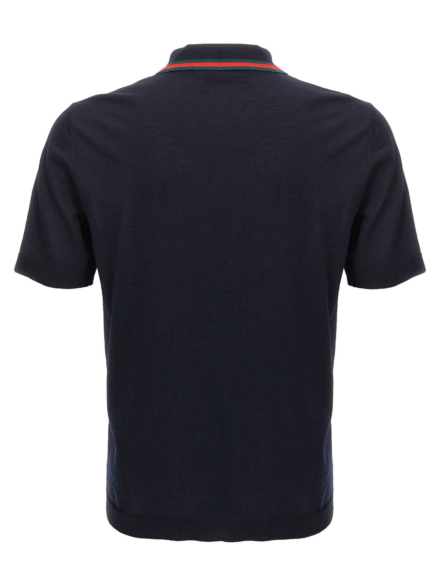 Blue Wool Polo Shirt