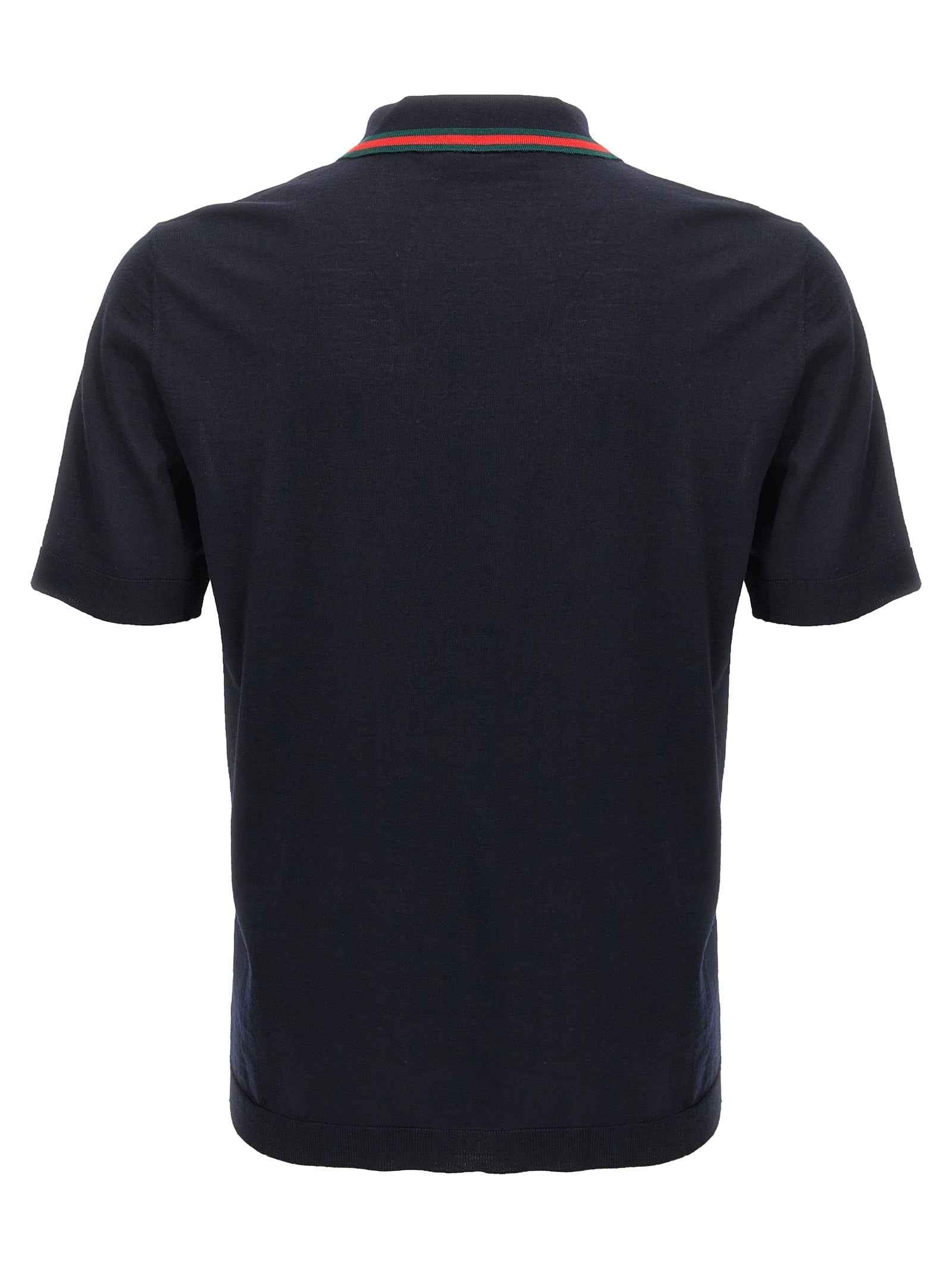 Blue Wool Polo Shirt