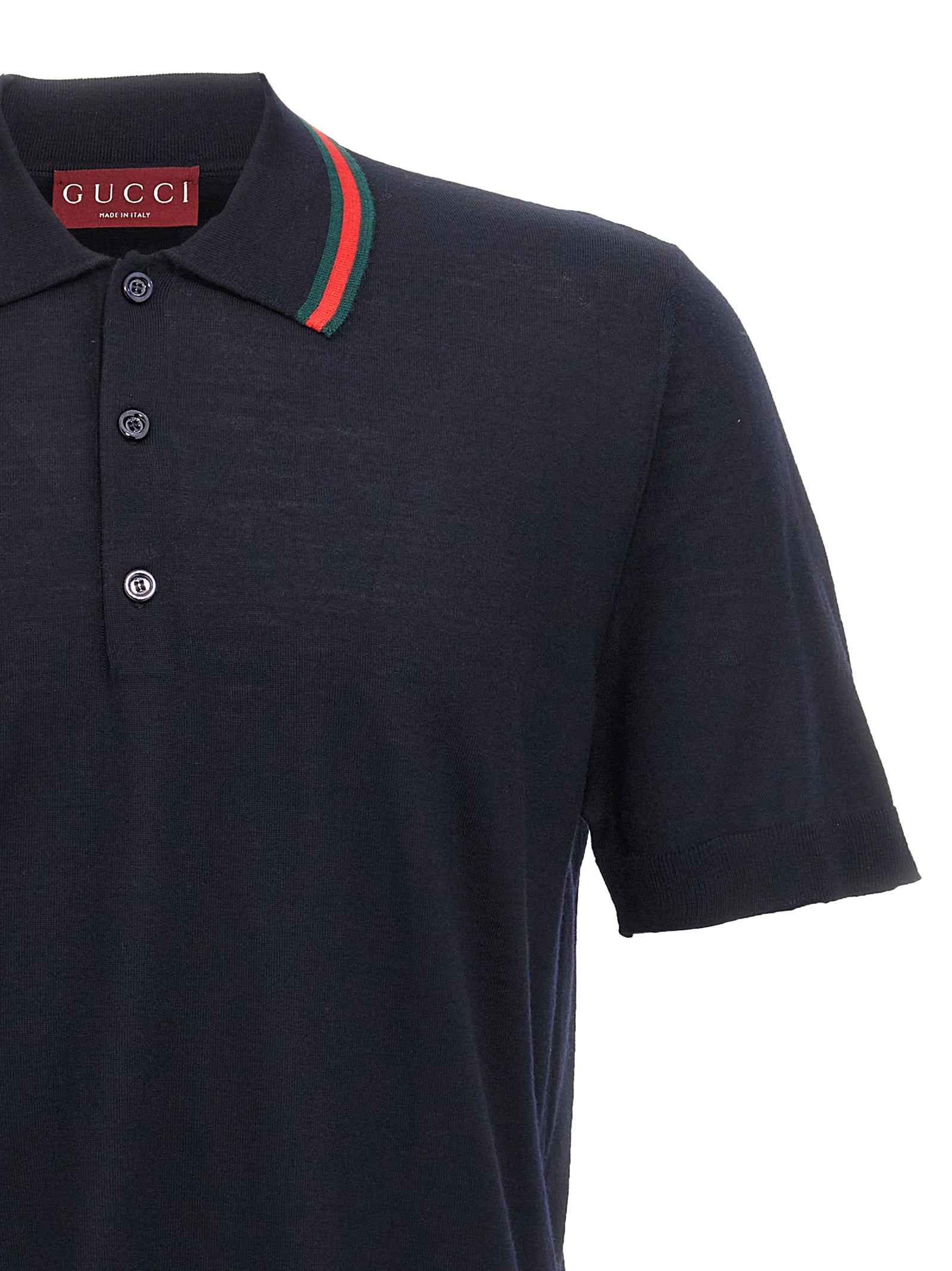 Blue Wool Polo Shirt