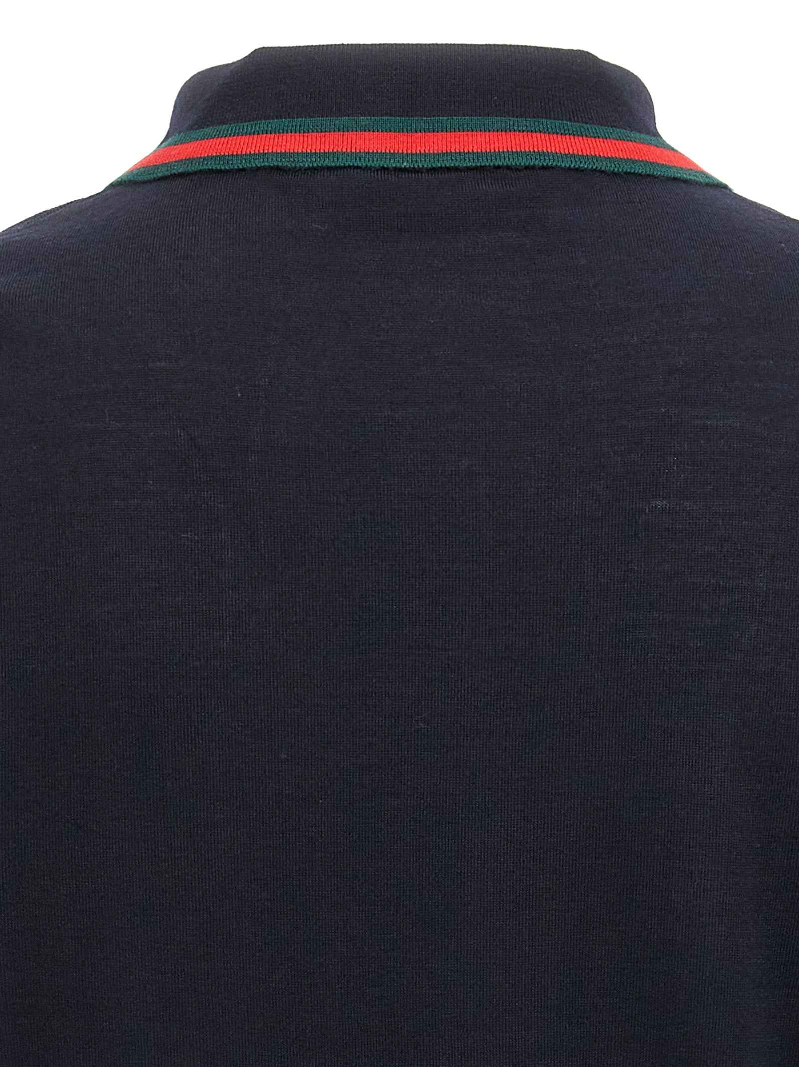 Blue Wool Polo Shirt