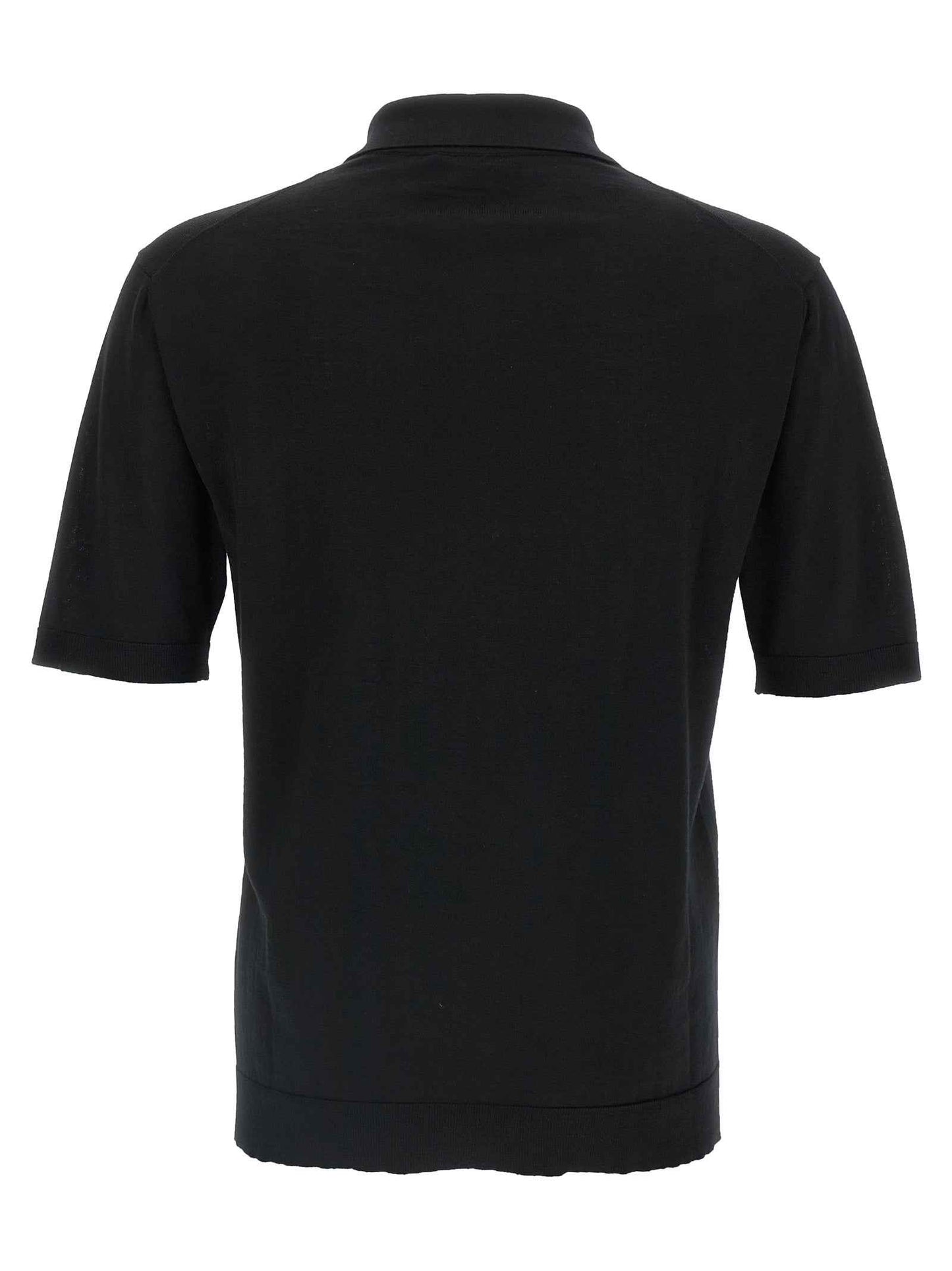 Black Wool Polo Shirt