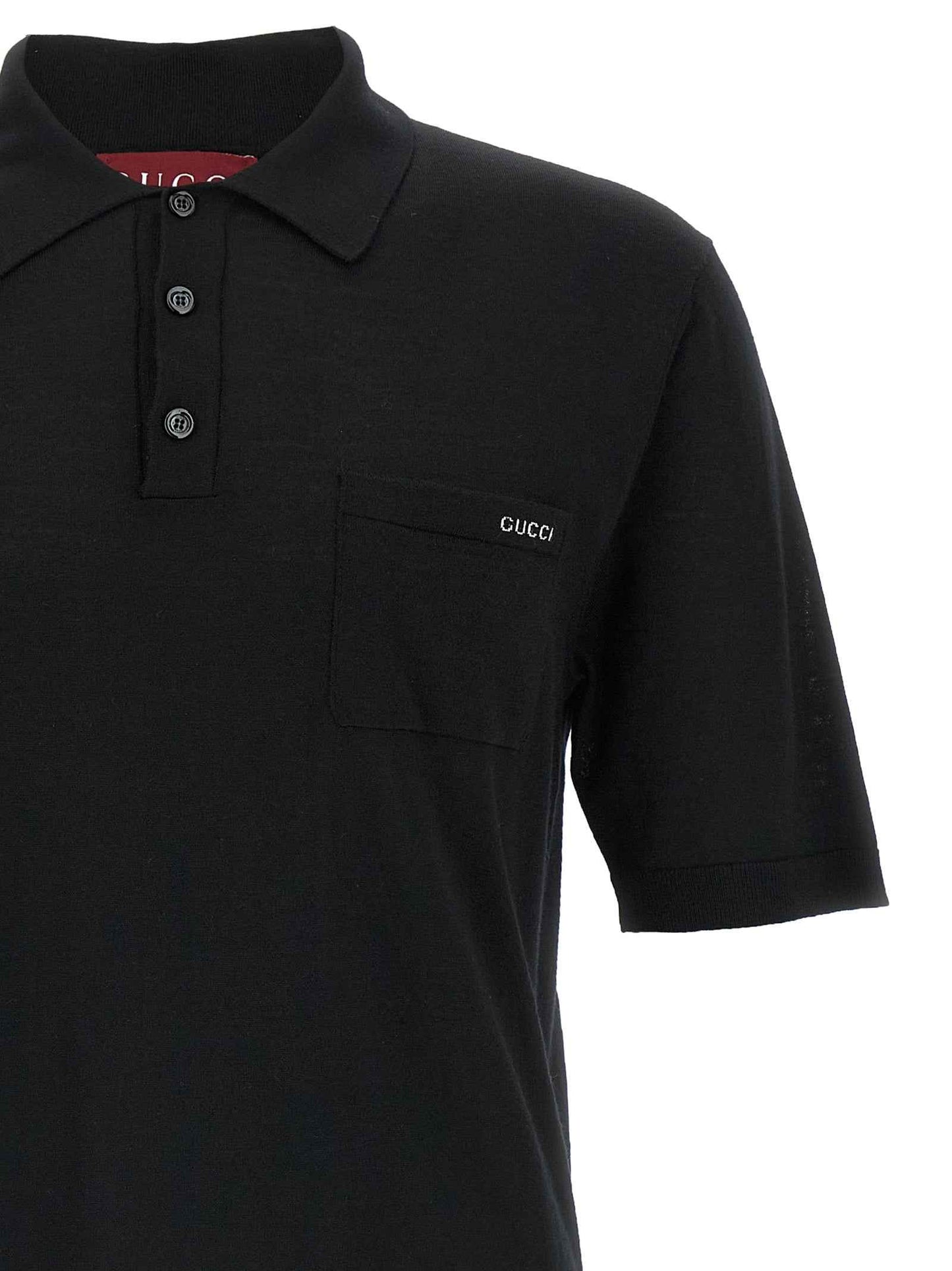 Black Wool Polo Shirt
