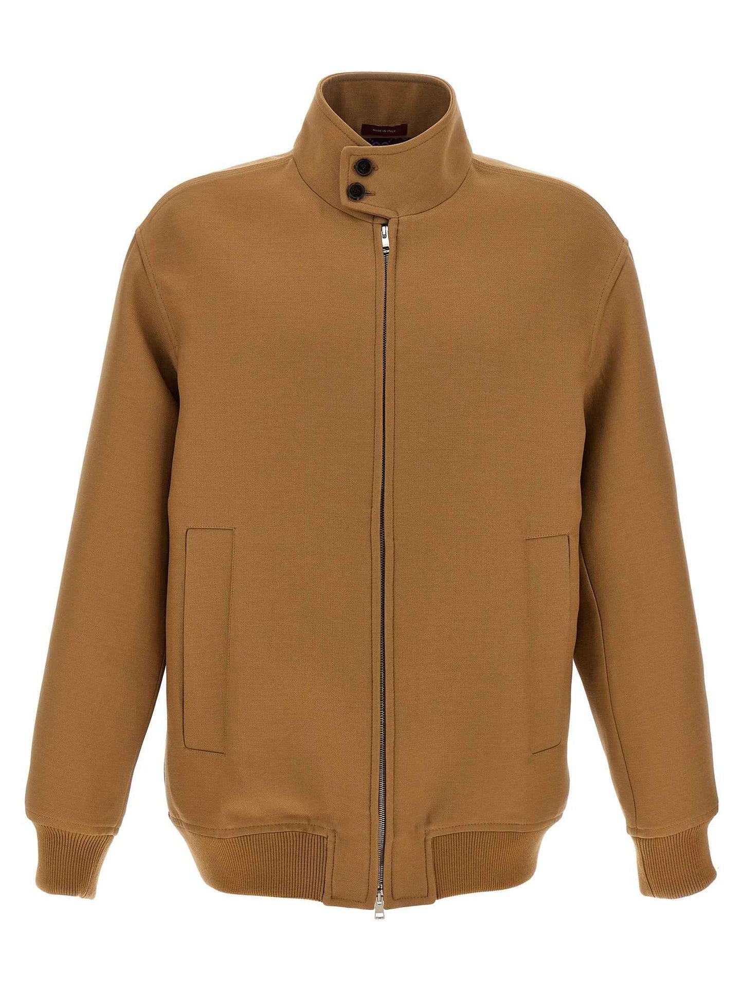 Brown Wool Full-Length Jacket