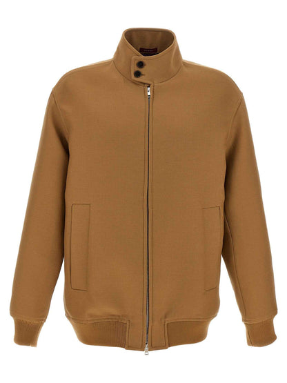 Brown Wool Full-Length Jacket