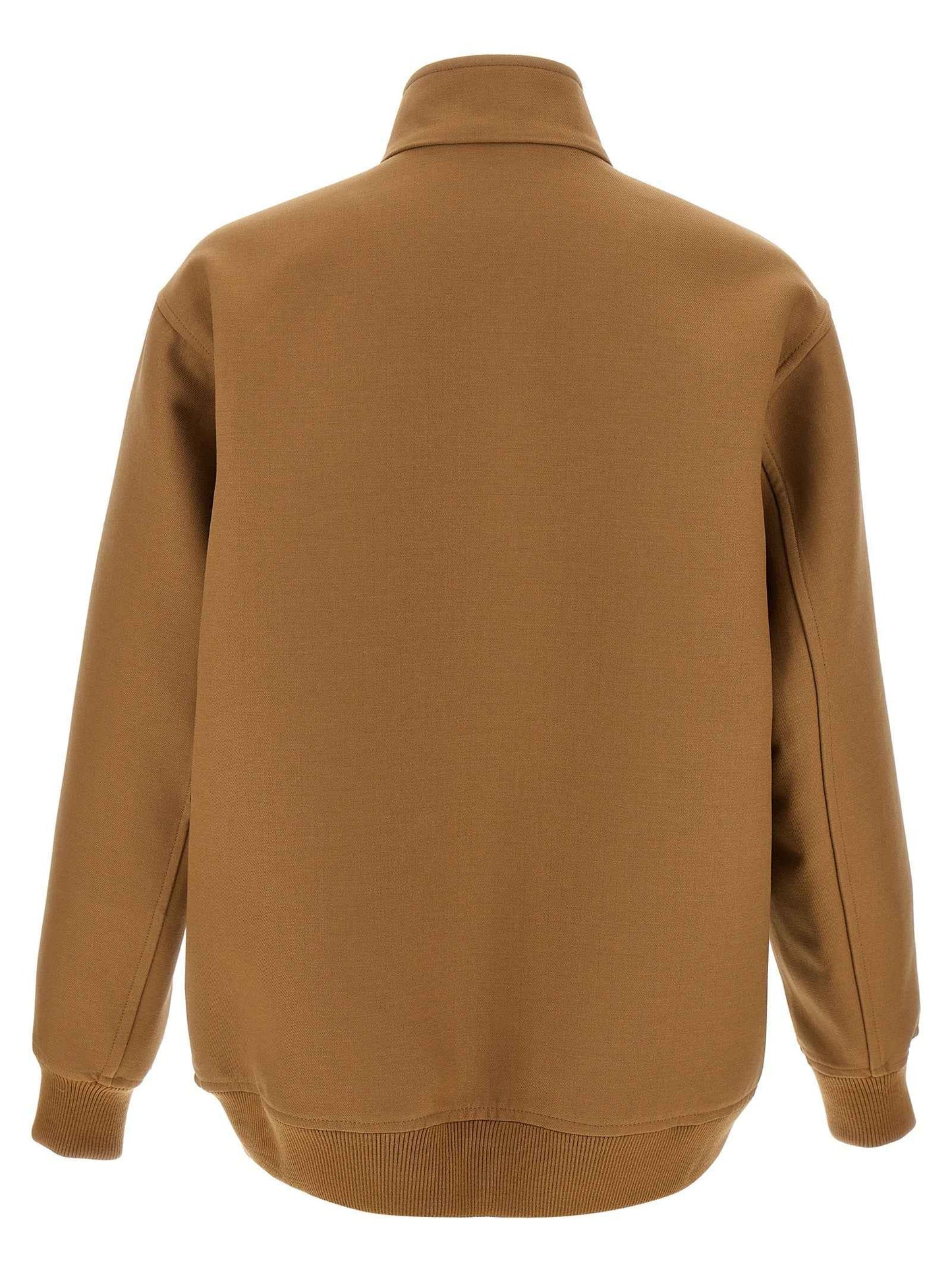 Brown Wool Full-Length Jacket