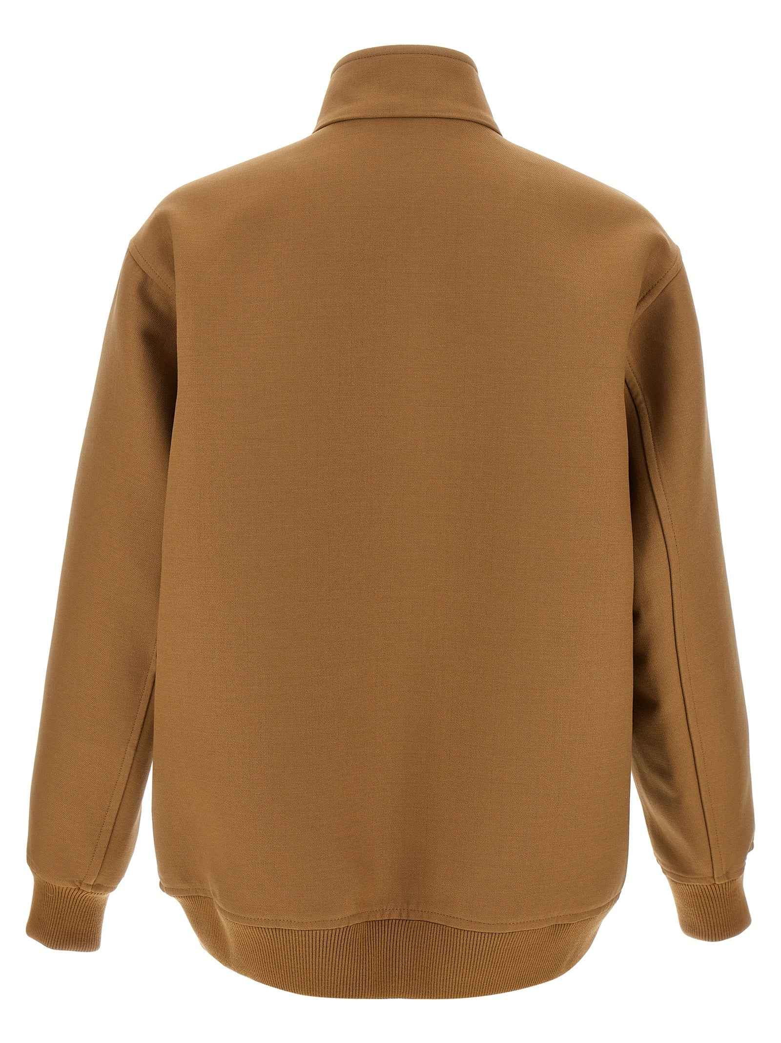 Brown Wool Full-Length Jacket