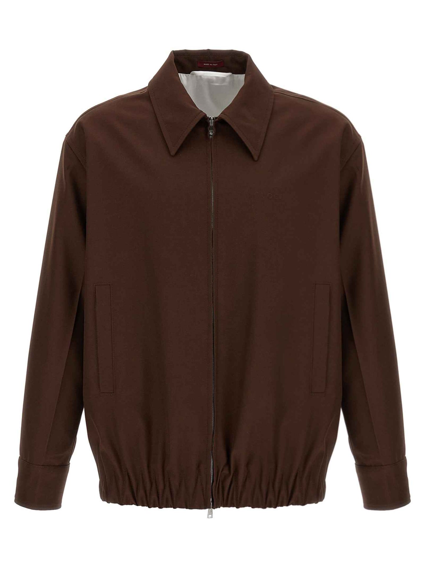 Brown Wool Full-Length Jacket