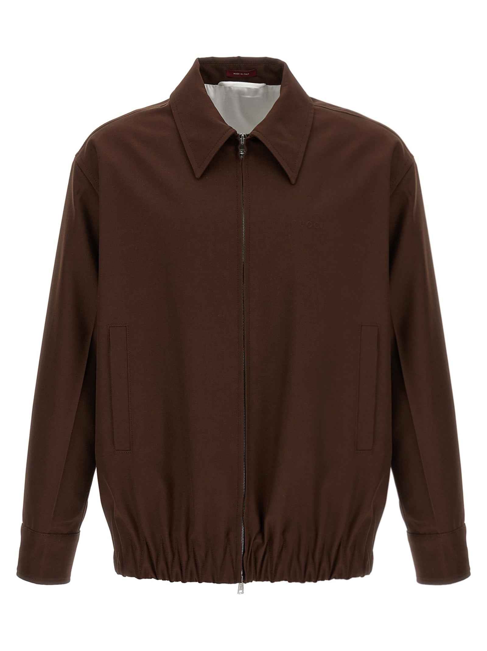 Brown Wool Full-Length Jacket