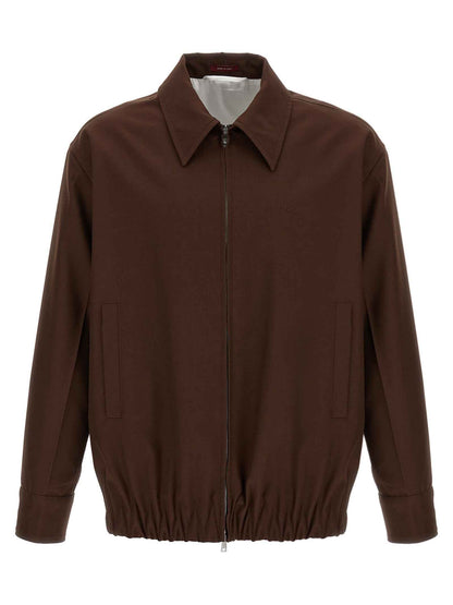 Brown Wool Full-Length Jacket