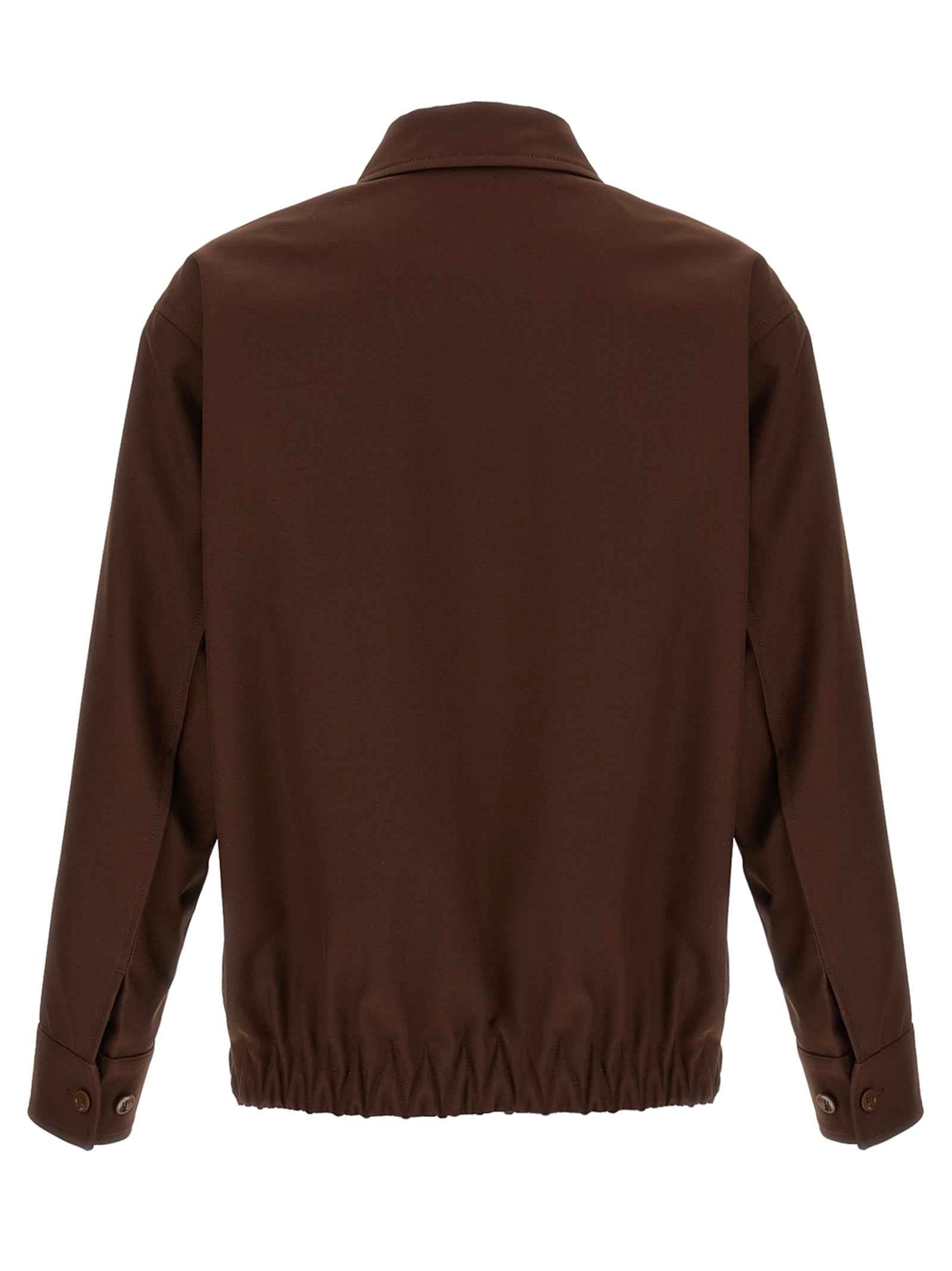 Brown Wool Full-Length Jacket