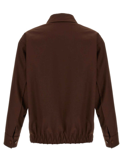 Brown Wool Full-Length Jacket