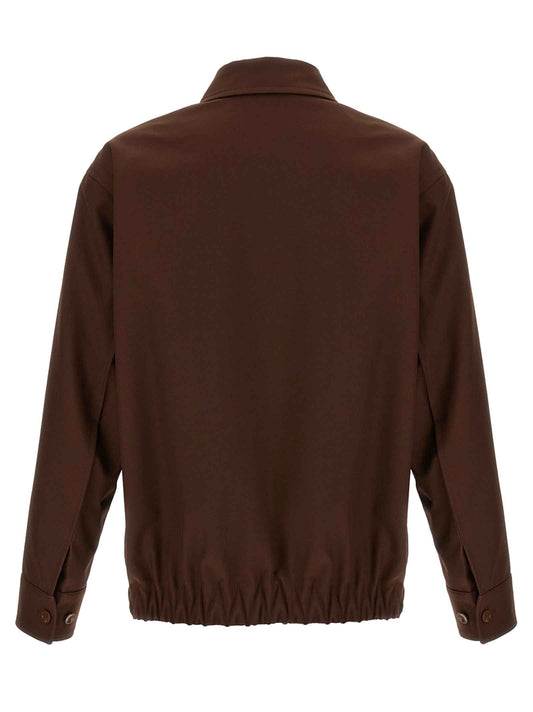 Brown Wool Full-Length Jacket