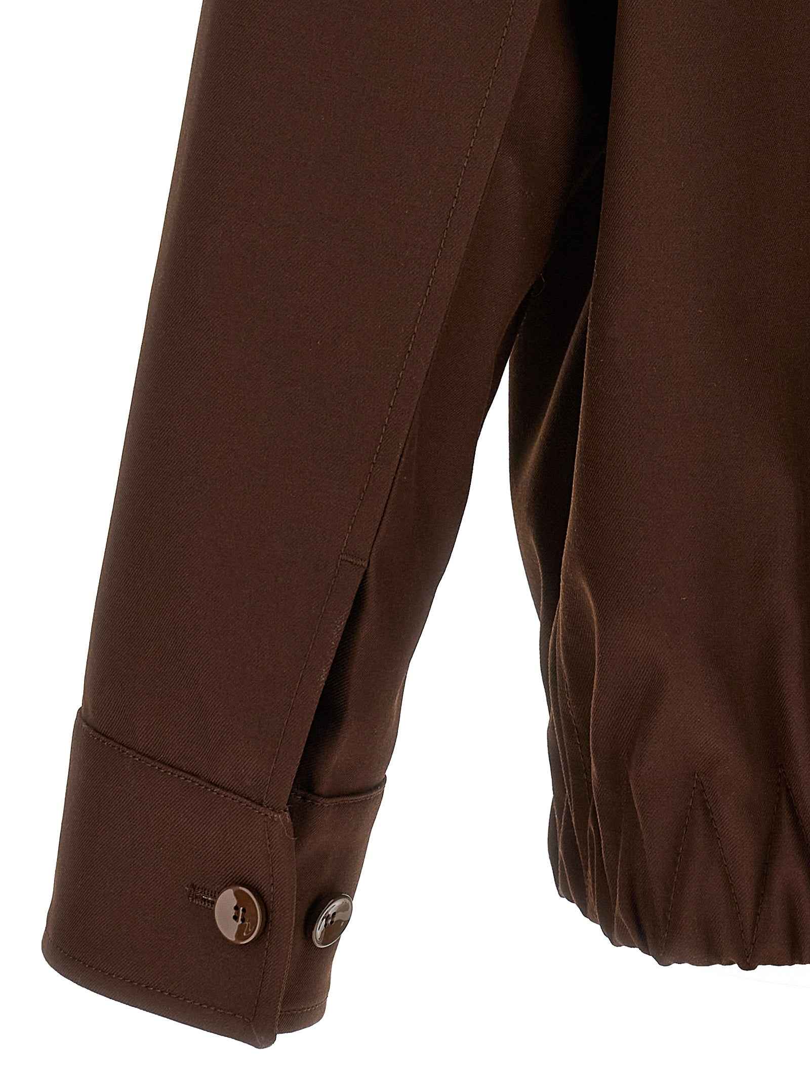 Brown Wool Full-Length Jacket