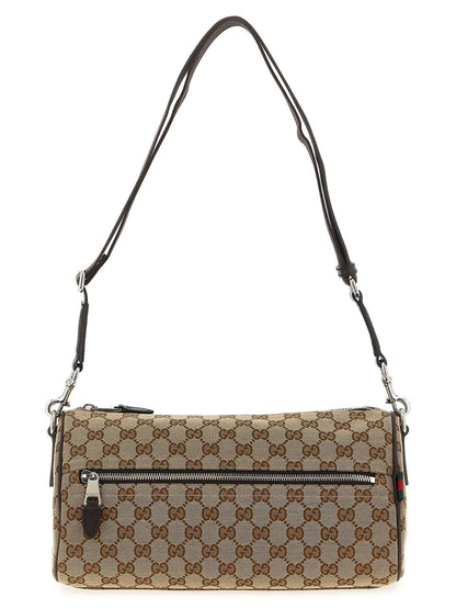 Beige Polyester Crossbody Bag