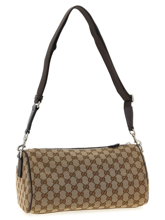 Beige Polyester Crossbody Bag