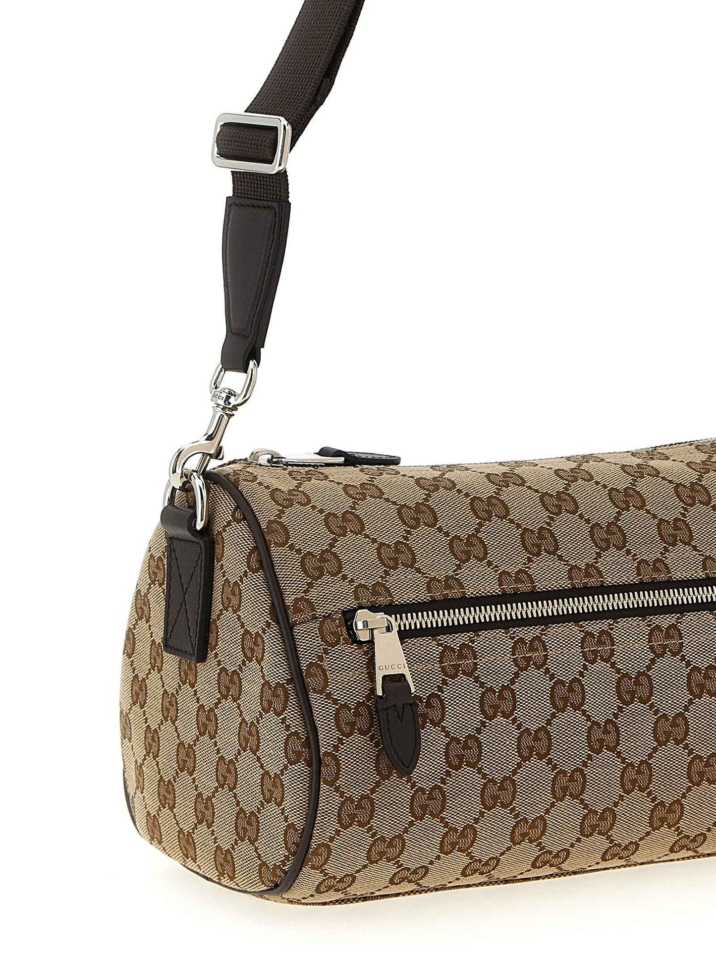 Beige Polyester Crossbody Bag