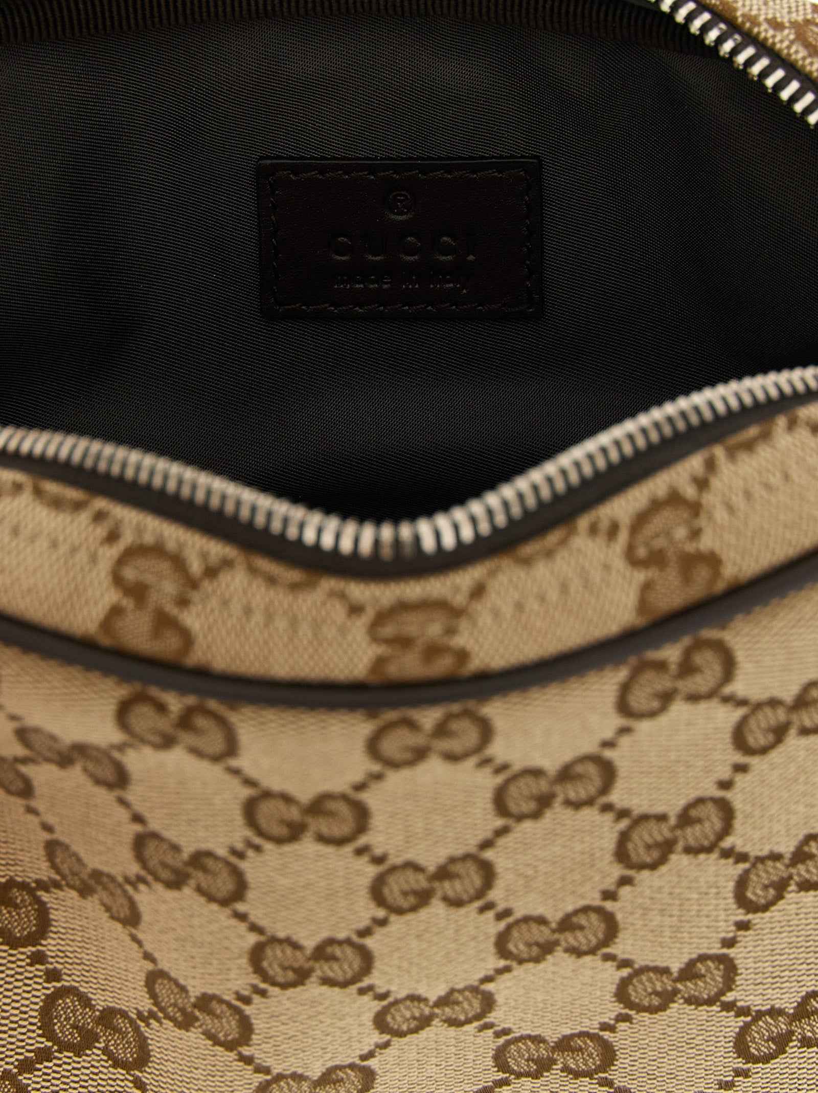 Beige Polyester Crossbody Bag