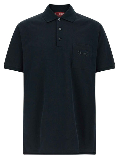 Blue Cotton Polo Shirt