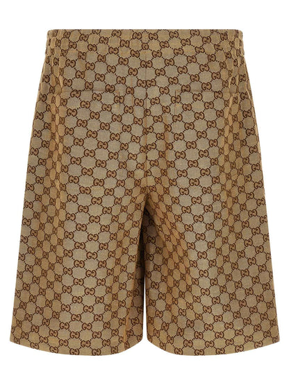 Beige Linen Bermuda Shorts